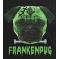 thumbnail image 4 of Halloween Franken Pug Dog Black Adult T-Shirt - Large, 4 of 5