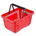 thumbnail image 6 of Shopping Baskets 12-Pack, 24L Plastic Grocery Baskets with Handles & Stand, 16.73 x 11.61 x 8.86 Inch Red Retail Store Baskets for Supermarket Shopping, 6 of 6