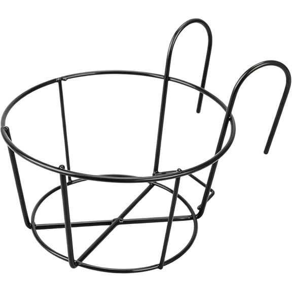 Hanging Railing Planter for Railings,Metal Baskets Flower Pot Holder, Outdoor Balcony Deck Fence Planters Plant Hanger for Patio Decor (Black, XL,Railings:1.77in, Lower:7.48in Upper:10.16in)M
