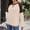 Beige, variant on Womens Long Sleeve Tops Dressy Casual Short Sleeve Tunic Blouse Business Pleated Crew Neck Loose Flowy Shirts Wine L