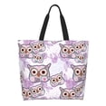 thumbnail image 3 of Fuzoiu Owl And Floral Print Tote Bags for Women,Shoulder Bag, Gym Tote,Top Handle Ladies Shoulder Bags for Work Beach Travel and Shopping Grocery, 3 of 9