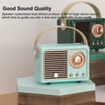 thumbnail image 4 of Baolira Altavoz Bluetooth retro vintage mini altavoz inalámbrico, altavoz azul con sonido estéreo nítido, graves ricos, altavoz portátil retro para iPhone, dispositivos Android y tableta (azul), 4 of 5