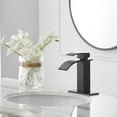 thumbnail image 2 of Waterfall Single Hole Single-Handle Low-Arc Bathroom  With Supply Line in Matte Black, 2 of 7