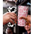 thumbnail image 5 of Cow Print Tumbler with Lid and Straw 20 oz Travel Cow Print Cup Stainless Steel Vacuum Insulated Coffee Mug Gift for Women and Men, 5 of 6