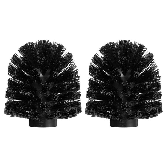 2 Pcs Toilet Bowl Brush Replacement Head 12mm, Toilet Scrub Brush Cleaning Round Ball Shaped Toilet Brush Head Black