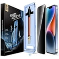 thumbnail image 1 of wonima44 2 Pack for iPhone 13/13Pro/14/16e 6.1 inch Privacy Glass Screen Protector, Auto Dust-Elimination, Bubble Free, Easy Installation, 1 of 1