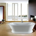 thumbnail image 2 of Aqua Eden VTDE602824 60-Inch Acrylic Oval Double Ended Pedestal Tub with Drain (No Faucet Drillings) in Glossy White, 2 of 10