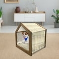 thumbnail image 3 of Ethnic Pet House, Abstract Borders from Prehistoric Cultures with Ombre Effect, Outdoor & Indoor Portable Dog Kennel with Pillow and Cover, 5 Sizes, Yellow and White, by Ambesonne, 3 of 5