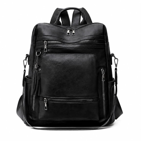 GOIACII Women Leather Backpack Purse for Women,Multi Pockts Convertible Crossbody Shoulder Bag with Tassel,Large Capacity Travel Daypack