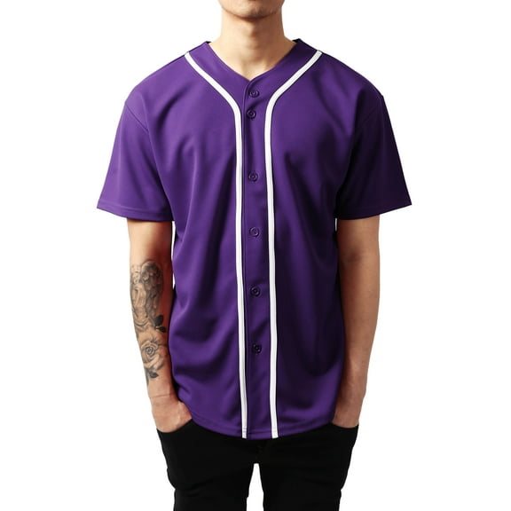Hat and Beyond Men's Active Baseball Button Down Jersey Sportswear