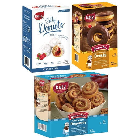 Katz Gluten Free Donuts/Rugelech - 1 | Gluten Free, Dairy Free, Nut Free, Soy Free, Kosher| 3 Pack