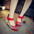 thumbnail image 2 of Xingzhi Ballerines pour Femmes Classiques et Élégantes pour le Quotidien Ballerines pour Femmes Escarpins Chaussures Neuves Brodées Rouges 38, 2 of 6