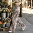 thumbnail image 7 of Asxite Womens Pajama Pants Plaid Print Elastic Waist Straight Leg Loose Breathable Bottoms, 7 of 7