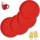 thumbnail image 1 of Set of four red drink coasters, silicone coasters, non-slip, 1 of 5
