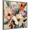 thumbnail image 4 of Kate and Laurel Sylvie Garden Bloom Abstract Bouquet I Framed Canvas Wall Art by The Creative Bunch Studio 30 x 30 Beaded Gold, Modern Contemporary, Abstract, Flowers, Nature Decor, Living Room, 4 of 8