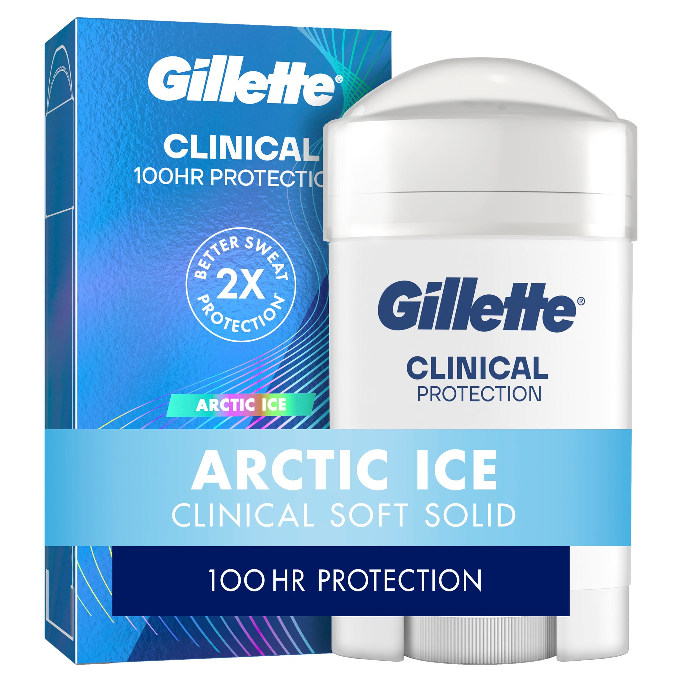 (3 pack) Gillette Clinical Antiperspirant Deodorant for Men, Soft Solid Arctic Ice Scent, 2.6oz