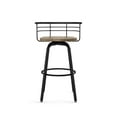 thumbnail image 4 of Amisco Brisk 26 In. Swivel Counter Stool - Beige Distressed Wood / Black Metal, 4 of 10