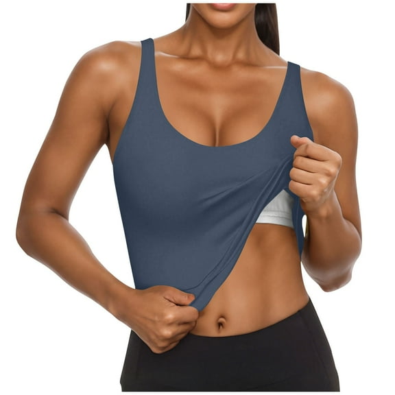 Karight Seamless Workout Tank Top for Women with Built in Bra, Padded Racerback Athletic Yoga Camisole