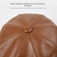 thumbnail image 4 of Sombrero de cuero genuino de vaca, estilo coreano, moda para hombres de mediana edad y mayores, otoño e invierno, moda para estudiantes, boina azul marino con visera, sombrero octogonal, 4 of 4