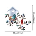 thumbnail image 3 of Metal Birdhouse Wall Decor, Spring Birds on Branch with Art Decorative Wall Art for Home Living Room Bedroom Porch Entryway Indoor Outdoor Decoration, 3 of 6