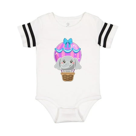 

Inktastic Cute Baby Elephant in a Pink Hot Air Balloon Gift Baby Boy or Baby Girl Bodysuit