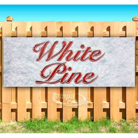 White Pine Red & Chrome 13 oz Vinyl Banner With Metal Grommets