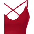 thumbnail image 3 of FashionOutfit Women's Solid Fitted Front Cross Spaghetti Strap Bralette Top, 3 of 3
