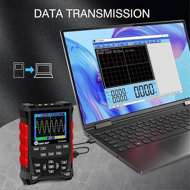 ET120MC2 120MHz Portable Smart Oscilloscope Dual Channel 500MSa/S Oscilloscope Data Storage for Home Repair A