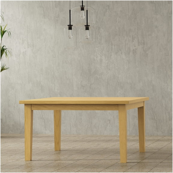 Eastwood Square Dining Table, 54 Inch Solid Wood Oak Veneer Modern Kitchen Table for 8, Brown