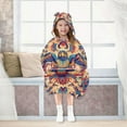 thumbnail image 7 of FORMRS Wearable Blanket Hoodie with Sleeves for Kids Cozy Flannel Sweatshirt, Colorful Abstract Eagle, 7 of 7