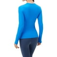 thumbnail image 5 of Xmarks Women Seamless Workout Shirts Yoga Tops Solid Color Round Neck Sports Running Workout Shirt Breathable Athletic Top S-XL, 5 of 8