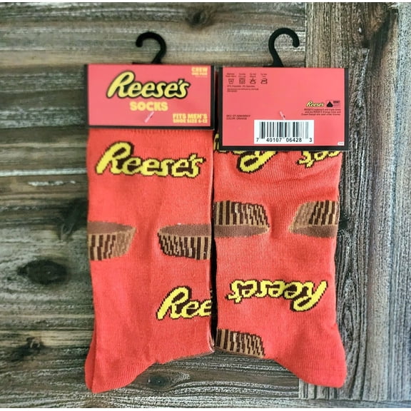 Reese's Crew Socks Men's Shoe Size 6-12 by Odd Sox, 1 Pair