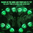 thumbnail image 5 of Fuebueo Halloween Decorations Solar Lights Outdoor Waterproof Solar Skulls Lights, Pathway Lights, Halloween Decorations Outdoor, Green Skull Rose Lights for Garden, 5 of 7