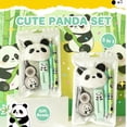 thumbnail image 4 of Cute Animal Stationery Set with Correction Tape Pen Combo, Supplies with Plush Panda Pendant and Eraser Writing Supplies, Practical Writing Stationery Set,  for Classroom and Note Taking, 4 of 7
