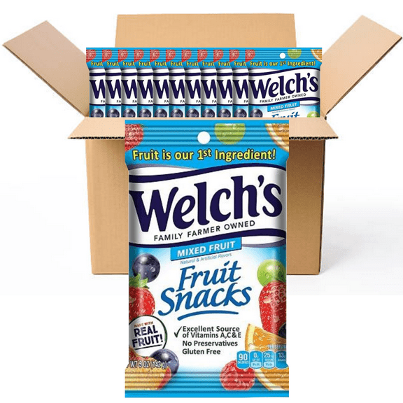 Welch's Fruit Snack MIXED FRUIT 5 Ounces Per Bag (Pack Of 12) Case