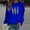 Blue, variant on ZKCCNUK Women's 2025 Autumn Winter Casual Crewneck Feather Sweatshirt Long Sleeve Loose Pullover Tops