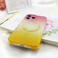 thumbnail image 5 of Magnetic for iPhone 13 Pro Max Phone Case for Women/Men, MagSafe Gradation Color Glitter Hard Case, Military Grade Drop Protection Shockproof Protective Case 6.7inch- Powder Gradient Yellow, 5 of 12