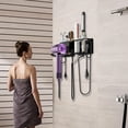 thumbnail image 2 of Soporte de pared para secador de pelo BOIVSHI de metal negro, 2 of 9