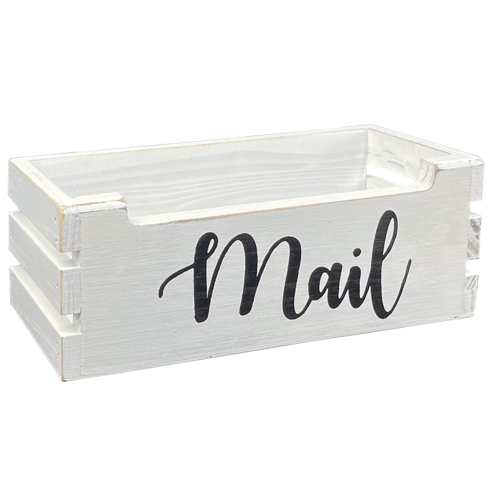 Rustic Wood Mail Holder Storage Box, Mail Letter Holder, Farmhouse Mail