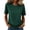 22# Dark Green, variant on Womens Tops Summer Short Sleeve Ribbed Trim Crewneck T Shirts Spring Vacation Fashion Clothing Basic Tee Orange S