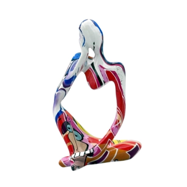 Escultura abstracta, decoración moderna, figura de escritorio, pensador, estatua de resina, figurita Cara blanca