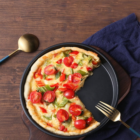 Pizza Pan Nonstick Pizzas Tray Sheet Carbon Steel Pie Pan Baking Pans For Home Kitchen Bakeware Bread Cake Hand Made Safe Material Fast & Even Heat Distribution Durable Ergonomic Design