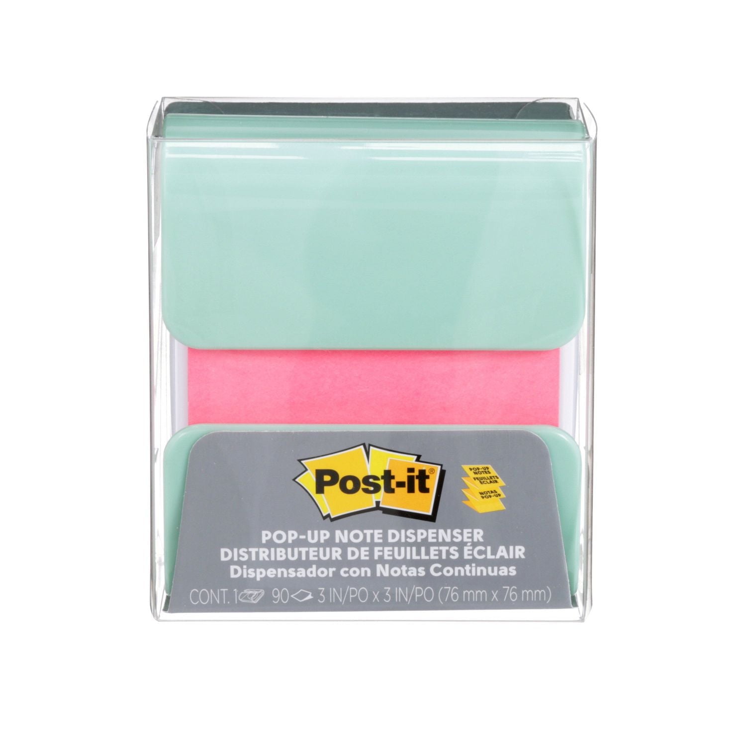 Post-it® Pop-Up Notes Dispenser, Mint Green