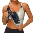 thumbnail image 3 of Fotbe Mystical Bull in Fog Sujetador Deportivo Largo sin Aros para Mujer con Almohadillas y Soporte Medio, Transpirable y Absorbente, Camiseta Tipo Chaleco o Tank Top-Small, 3 of 8