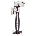 thumbnail image 3 of Pilaster Designs - Modern Chrome / Walnut Finish Suit Rack Valet Stand, 3 of 4
