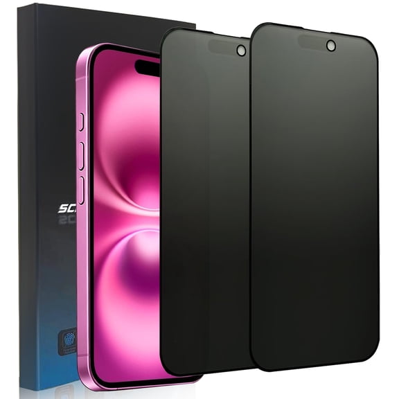 ZYQEEE 2 Pack Matte Privacy Screen Protector for iPhone 16 Plus - 6.7", Anti-Spy Scratch Resistant Tempered Glass Film, Anti-Glare and Anti-Fingerprint, Rounded Edge Full Coverage