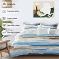 thumbnail image 3 of Vintage Blue 4 Piece Duvet Cover Set California King Size Brown Wood Grain Abstract Oil Painting Style Soft Bedding Set Comforter Cover, 1 Duvet Cover 1 Flat Sheets and 2 Pillowcases, 3 of 9