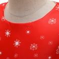 thumbnail image 5 of Girls Christmas Dress Red Swing Long Sleeve Dress Printed Tea-Party Xmas Dresses Casual A-Line Fall Dresses, White, 7 Years, 5 of 7