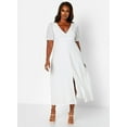 thumbnail image 2 of Rebdolls Women's Plus Smocked Button Front Midi A Line Dress - White - Medium, 2 of 5