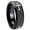 Black Polished Beveled Edge, variant on Christian Cross Religious 8MM Concave Black Tungsten Men Ring